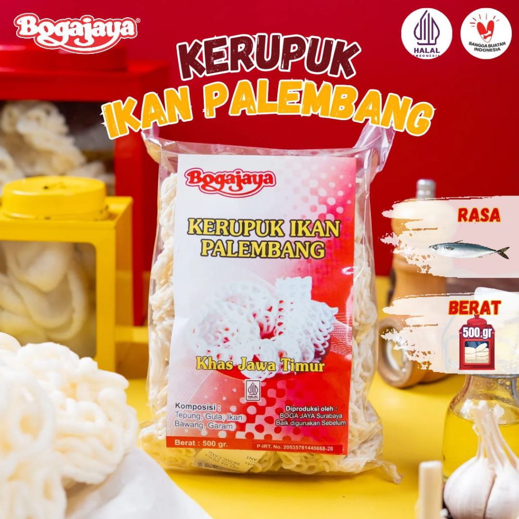 

BOGAJAYA Kerupuk IKAN PALEMBANG 500Gr Bentuk Mie Mentah Oleh Oleh Surabaya
