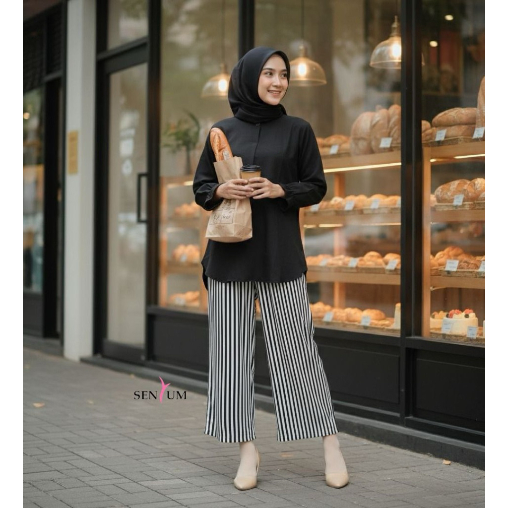 Senyum Pajama Amora Set  Setelan Baju Tidur Wanita Piyama Dewasa Pakaian Tidur Piyama Set Piyama Wan