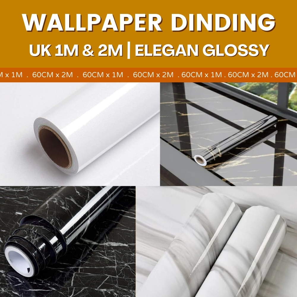 Wallpaper Sticker Dinding Meja Dapur Motif Marmer Stiker Walpaper Marmer Glossy Anti Minyak Anti Air