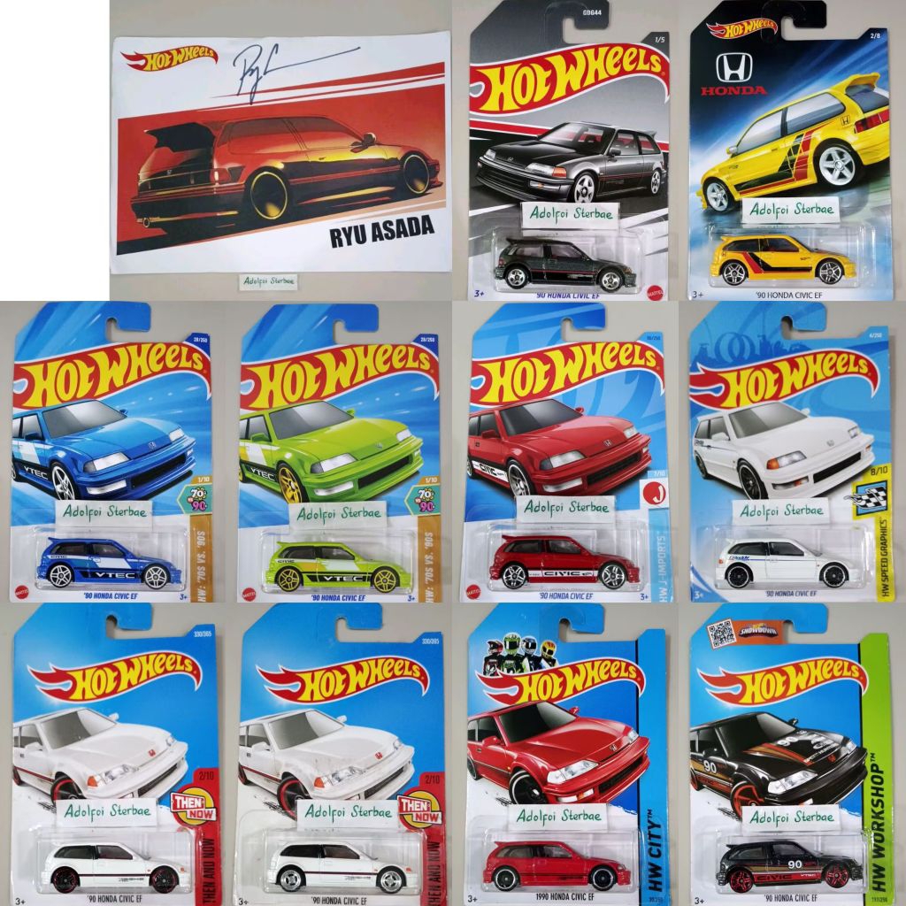 hotwheels hot wheels 1990 '90 honda civic ef hw city hw showroom then and now hw speed Graphics gred
