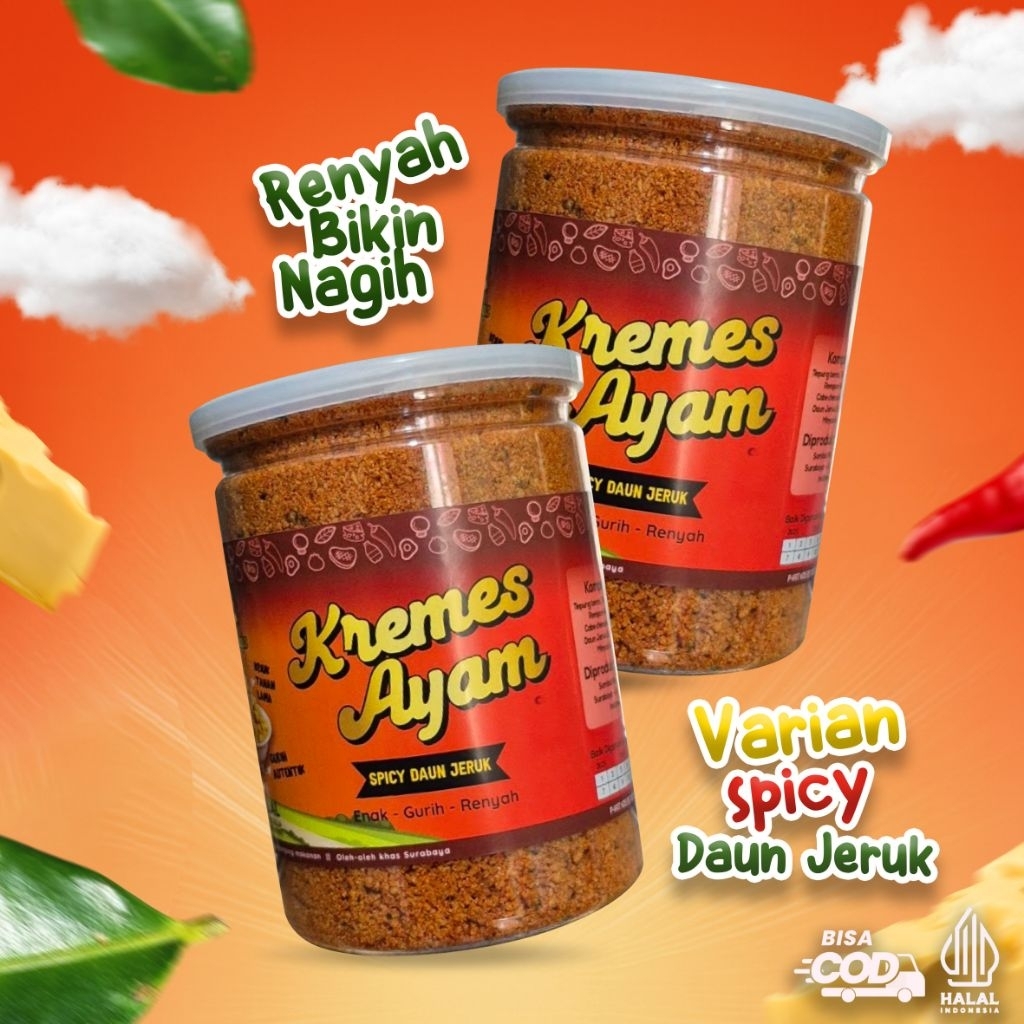 

Kremes Ayam - Kremes Varian Spicy Daun Jeruk 260g - Kremes Nostalgia