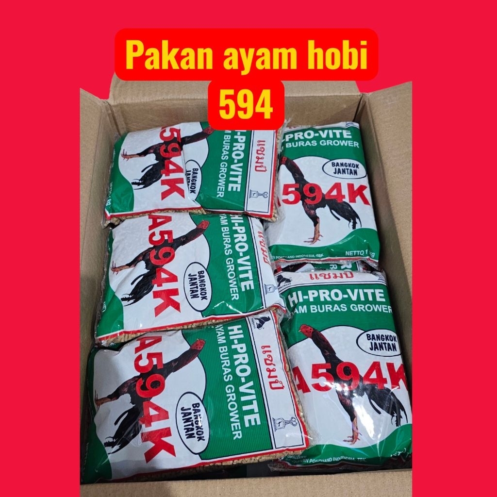 voer por pur pakan ayam hobi 594 K untuk ayam bangkok dan petarung