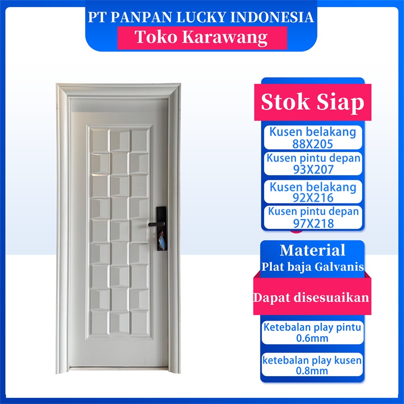 PANPAN - (LUXURY SINGLE PAN) Pintu Baja Single satu set Lengkap Berkualitas / Pintu Utama / Kamar / 