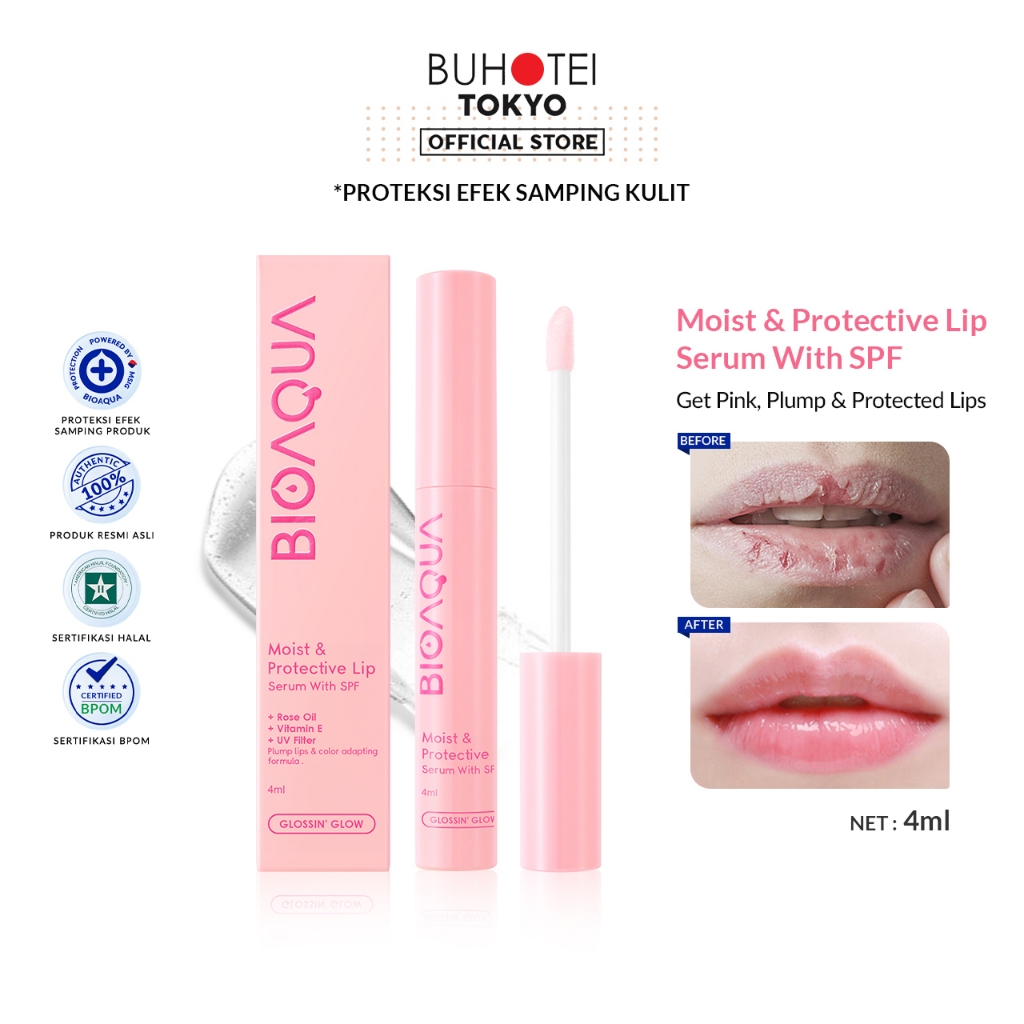 BUHOTEI BIOAQUA Lip Serum Bibir 4ml Moisturizing Berubah Warna Pink Lip Balm Lip Care Serum Bibir Un