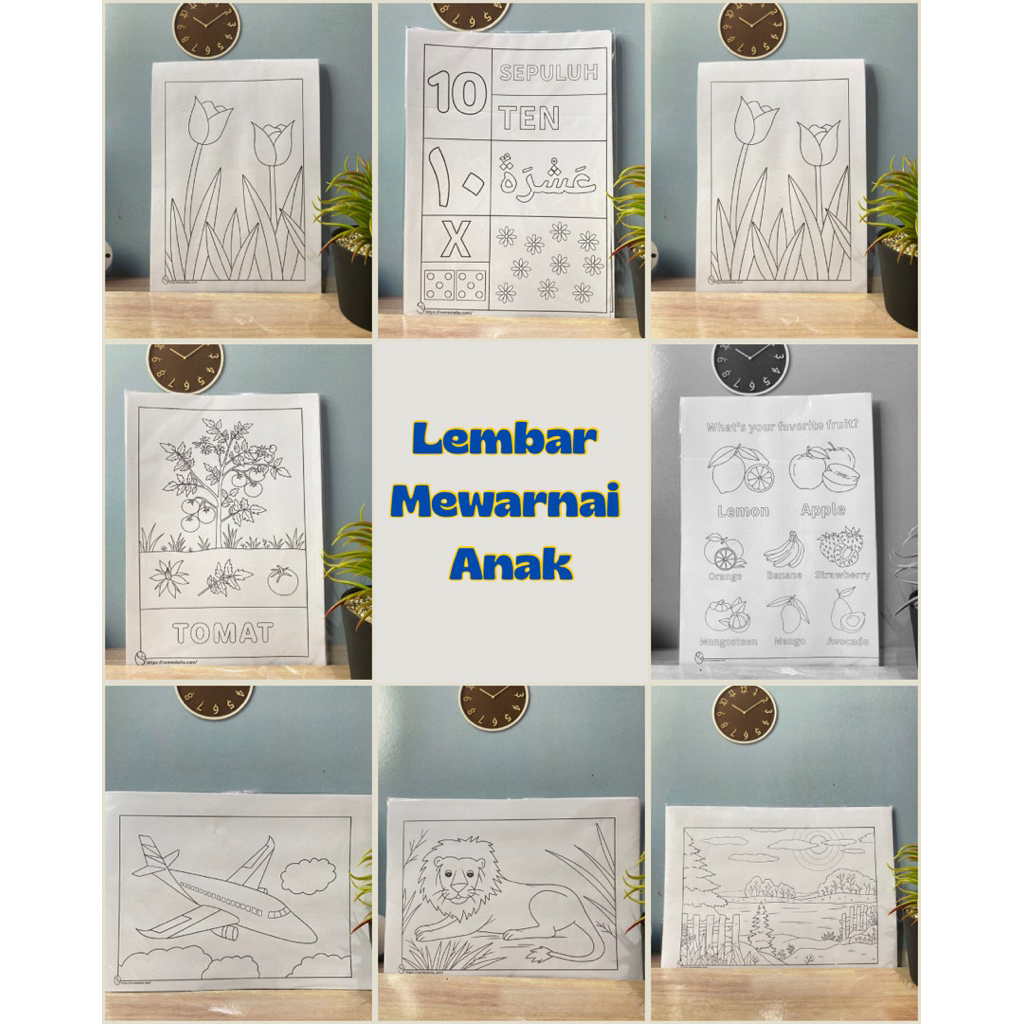 LEMBAR MEWARNAI ANAK/GAMBAR MEWARNAI ANAK TK PAUD / GAMBAR MEWARNAI MURAH