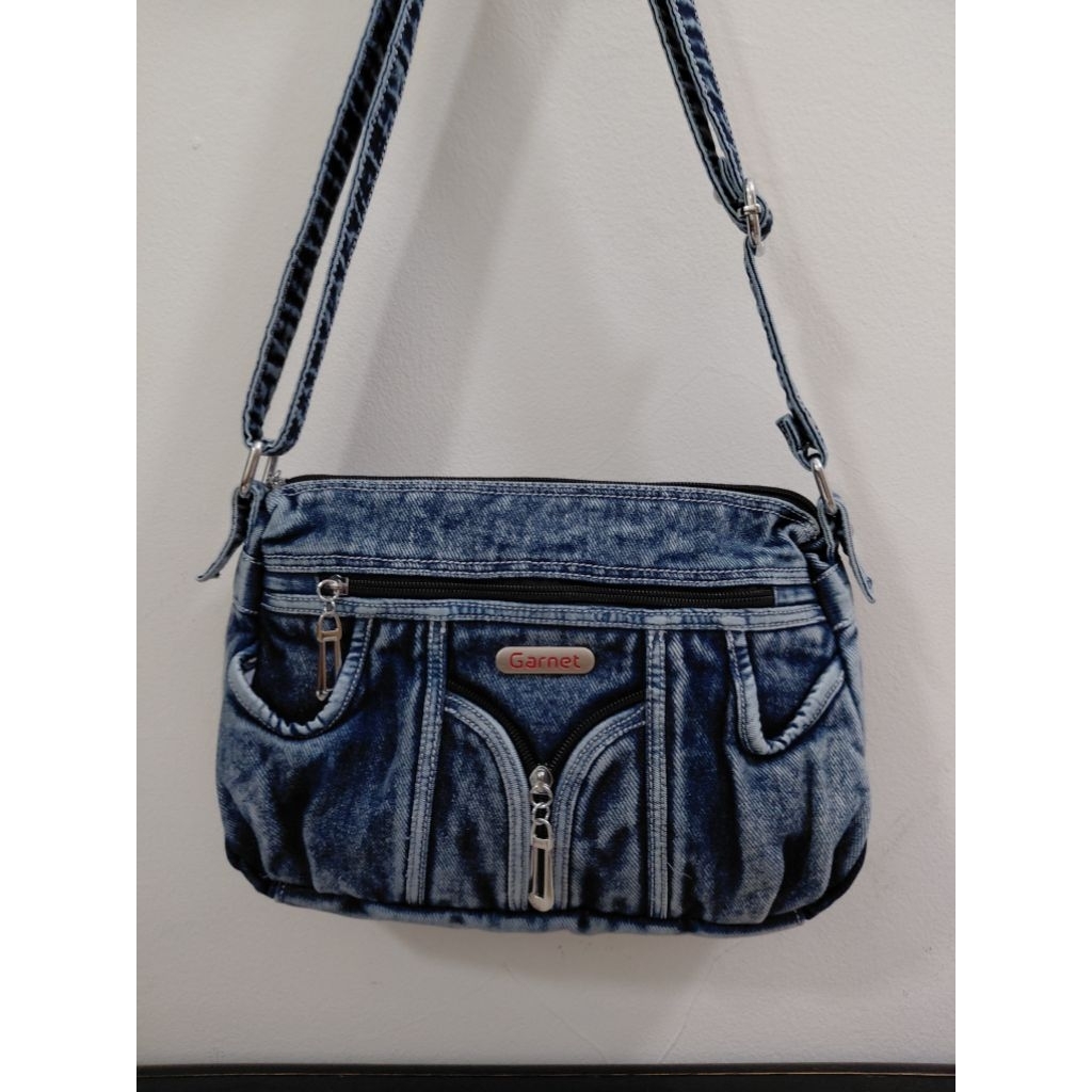Tas selempang wanita bahan jeans denim