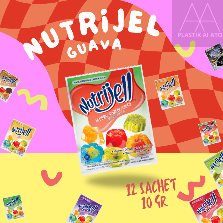 

Nutrijel Jelly Powder Rasa GUAVA/JAMBU BIJI Mix 12 Sachet Kenyal Segar cocok untuk ES TELER