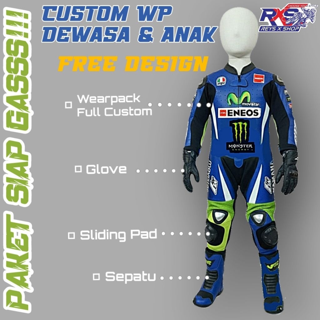 (TIDAK MELAYANI COD WEARPACK) FULLSET WEARPACK ROADRACE ANAK dan DEWASA WEARPACK BALAP MOTOR PAKET L