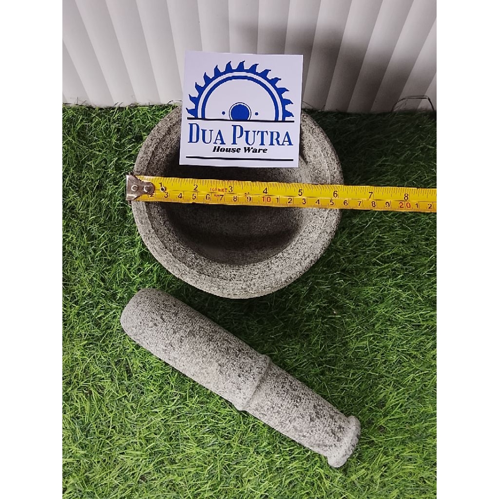 Tumbukan / Lumpang / Lesung Batu Gratis Alu Batu Gunung Asli Ukuran 16 cm