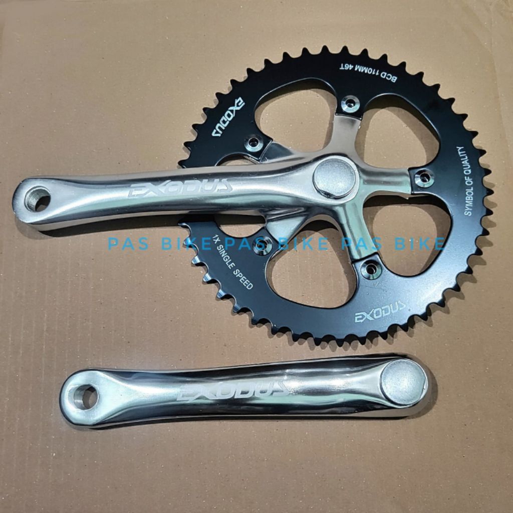 Crank Fixie 48T - 46T - 44T Exodus Alloy Jenis BB Kotak