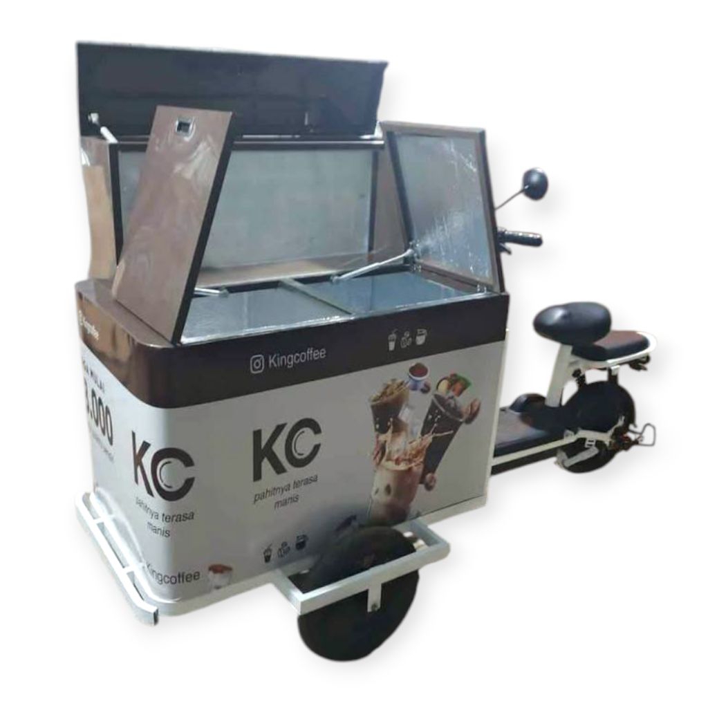 gerobak minuman kekinian sepeda listrik keliling free ongkir