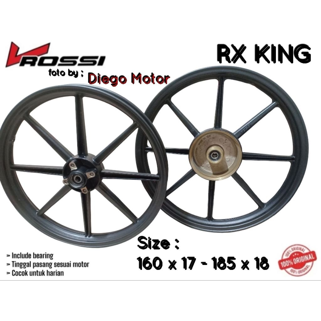 Velg Racing Vrossi Yamaha RX-King/RXKING/velg racing rxking/rxz sepasang depan belakang ring 17/18