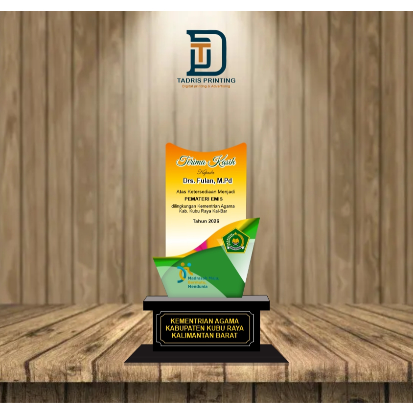 Plakat penghargaan akrilik, plakat kenang kenangan