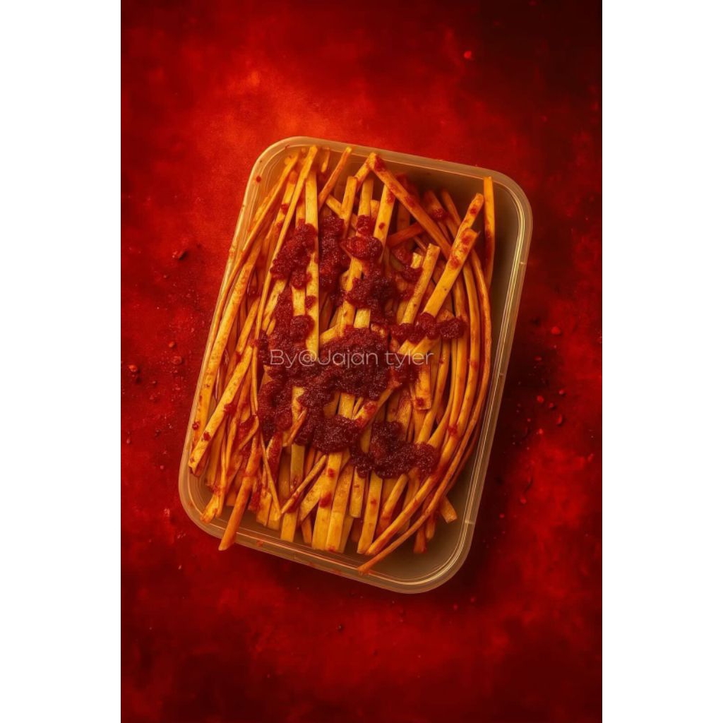 

Jajan Tyler Mie lidi Besar kualitas premium yang enak, renyah,dan gurih kemasan Box 500mL