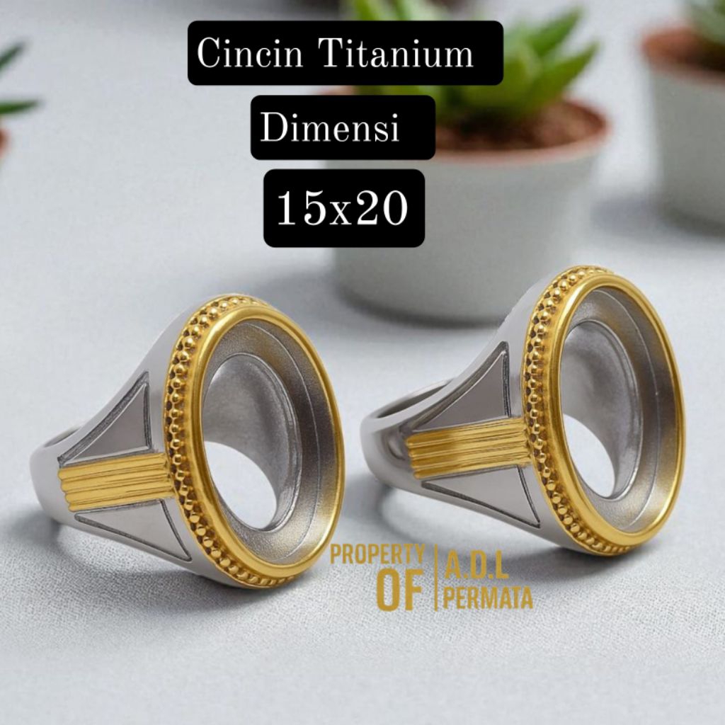 CINCIN RING EMBAN TITANIUM DIM 15X20
