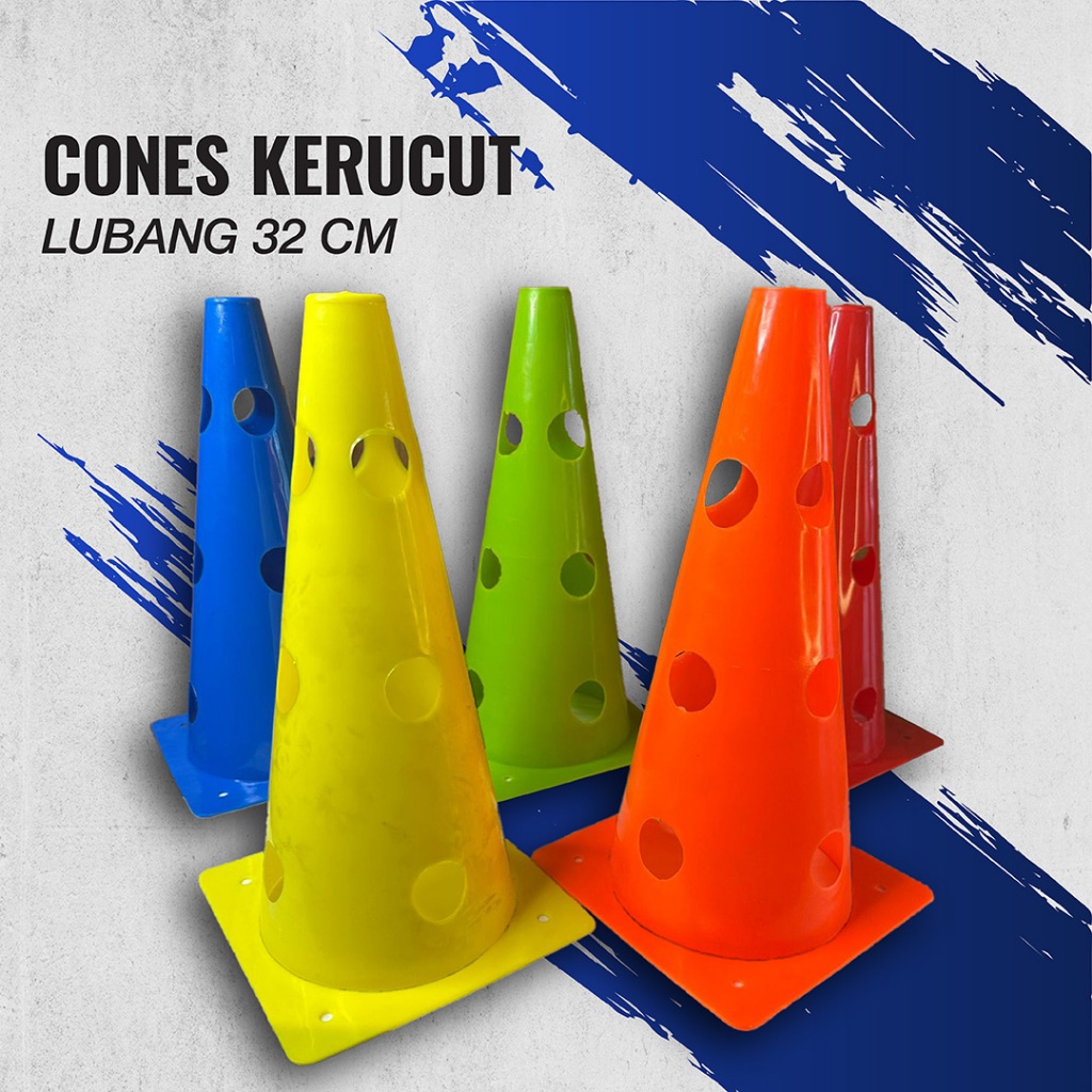Cone Kerucut elastis berlubang tinggi 32 cm untuk alat training olahraga