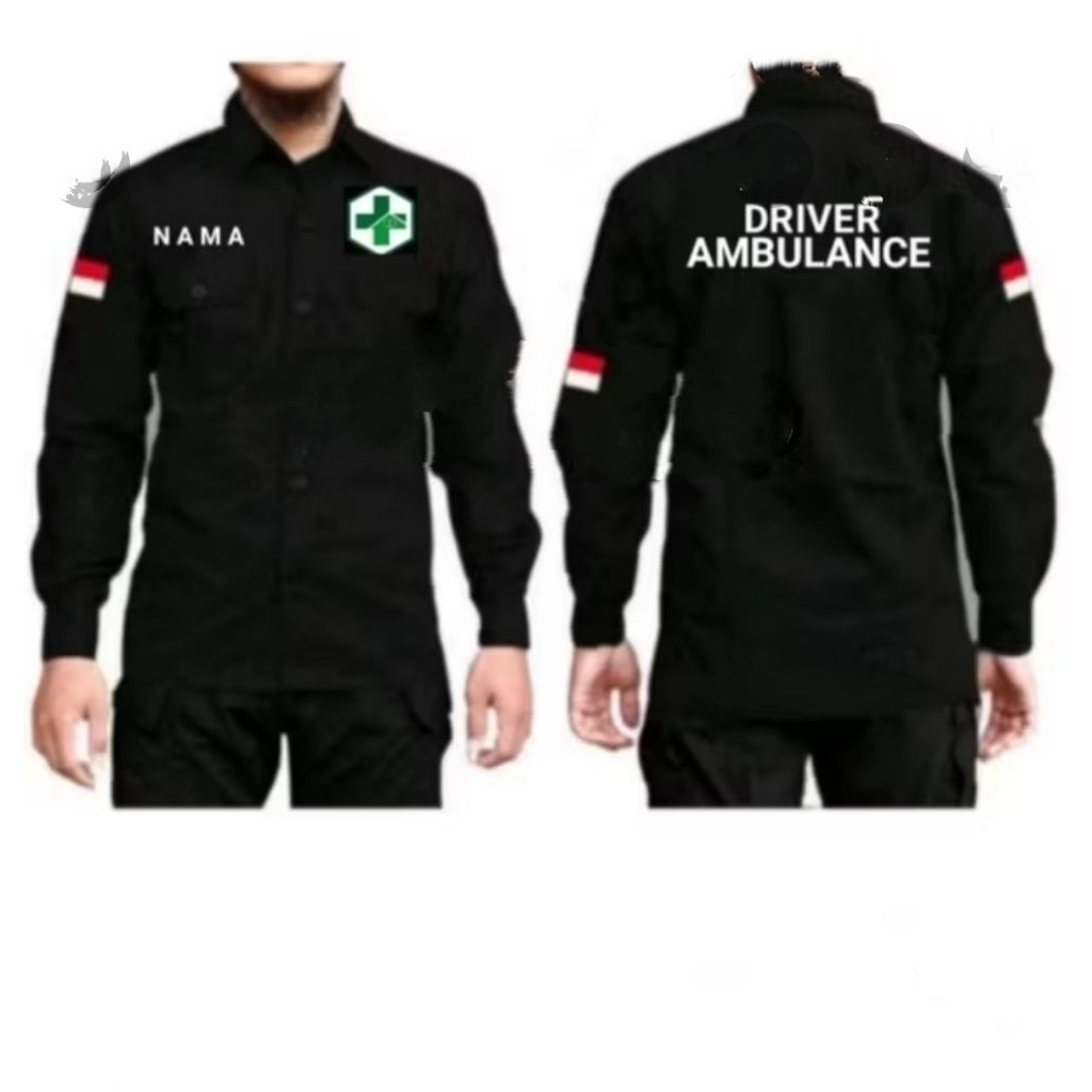 Kemeja DRIVER  AMBULANCE baju AMBULANCE seragam kerja DRIVER AMBULANCE full bordir