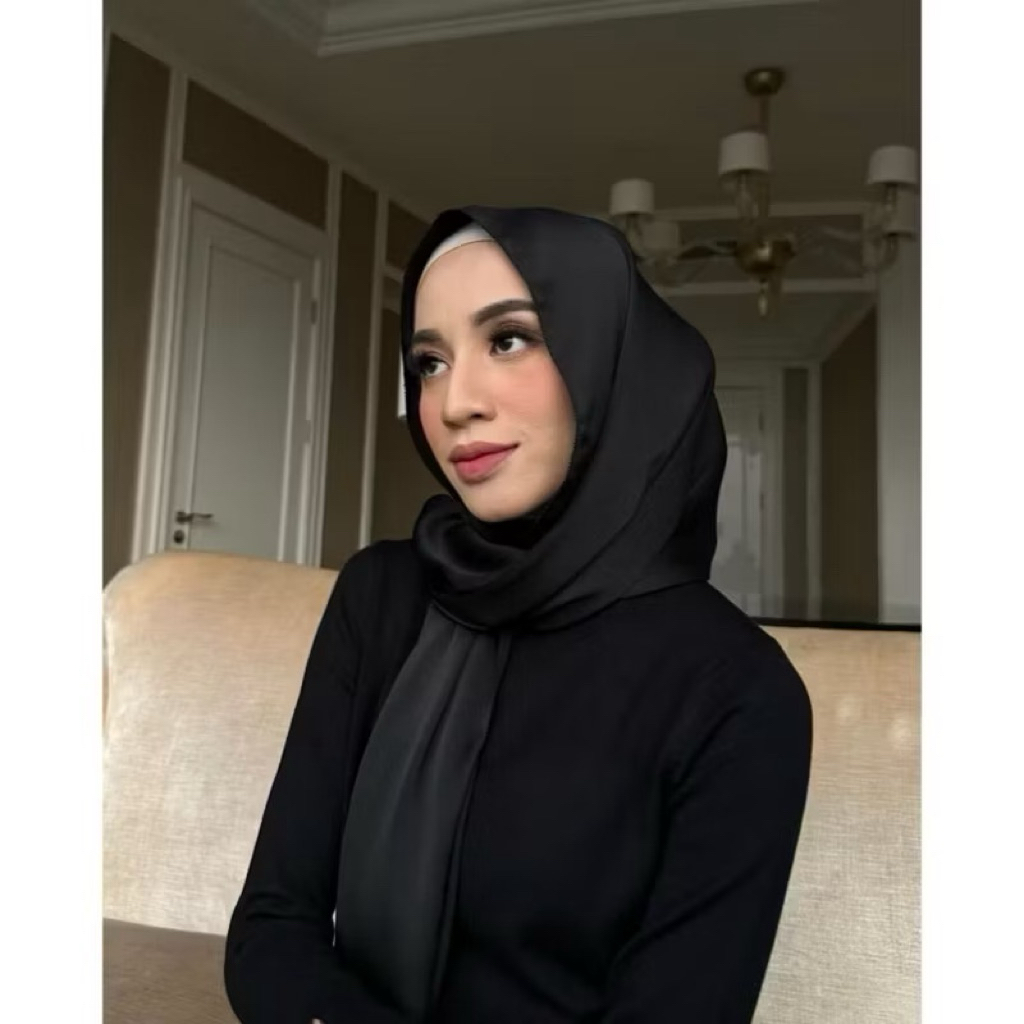 Gonegani Aleza Silk Eyelesh Shawl  175x70cm /  Hijab Pashmina Satin Polos / Textured Silk Scarves - 