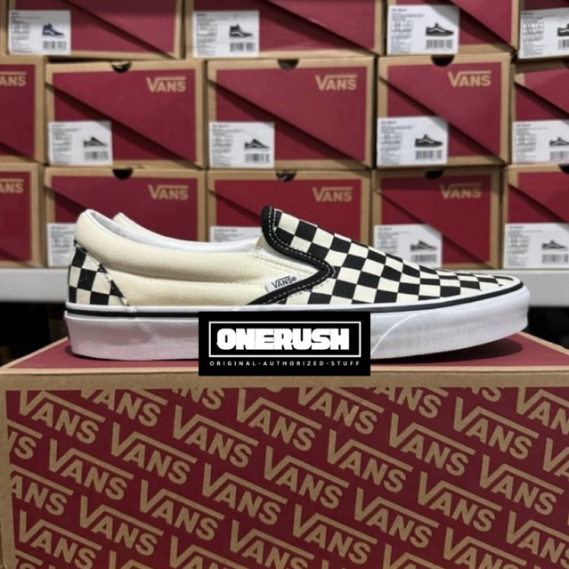 Vans Slip On Classic Checkerboard Original Resmi Navya