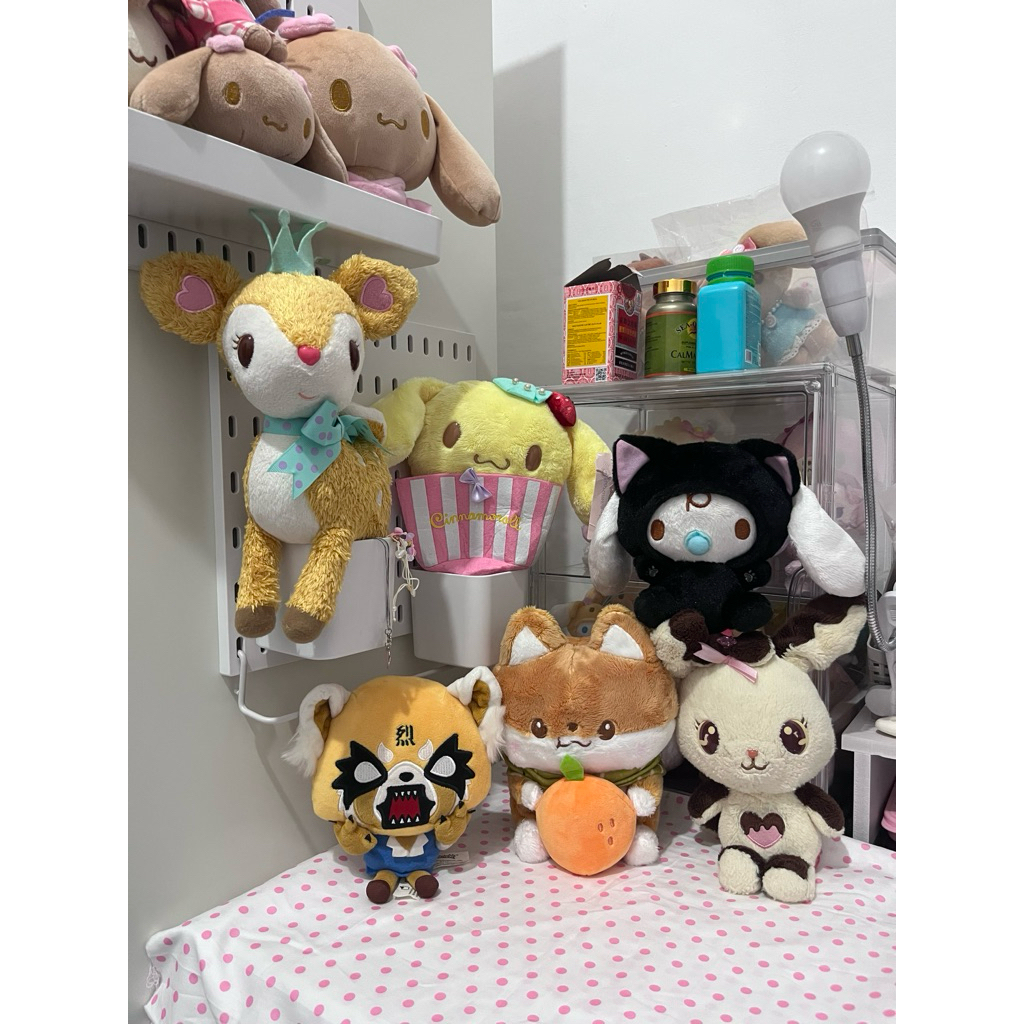 RARE sanrio plush (aggretsuko sanrio, hummingmint, milk)