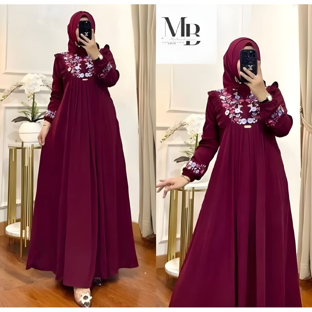 gamis azizah bordir bunga gamis azizah bordir gamis azizah terbaru ori gamis azizah terbaru