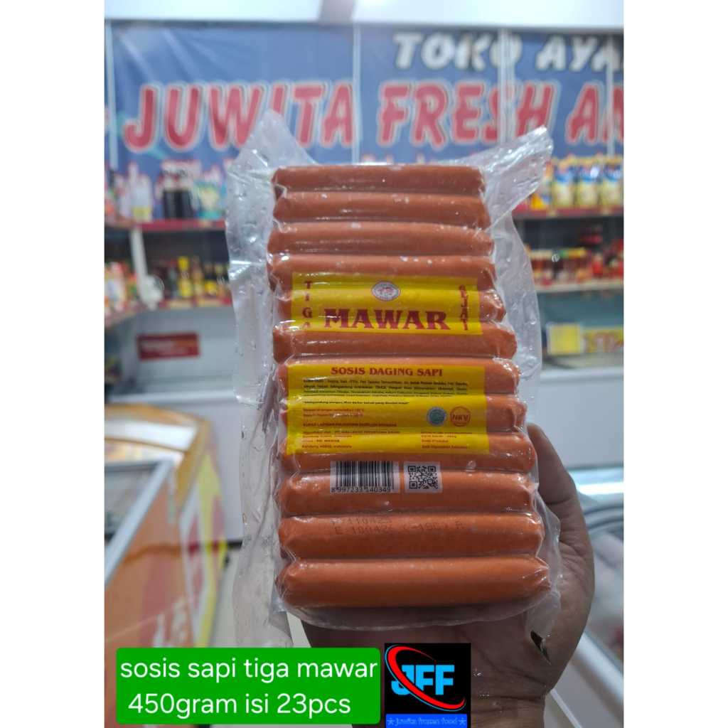 

Tiga Mawar Sejati Sosis Sapi 450g Isi 34 - Sosis Sapi Premium