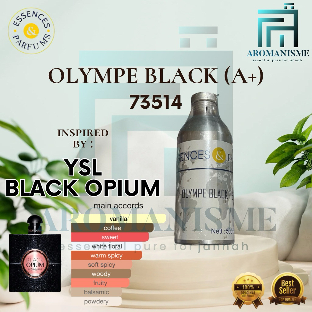 Bibit Parfum Ysl Black Opium By Essences Olympe Black Grade A+ Segel 500Gram Murni, Original & Murah