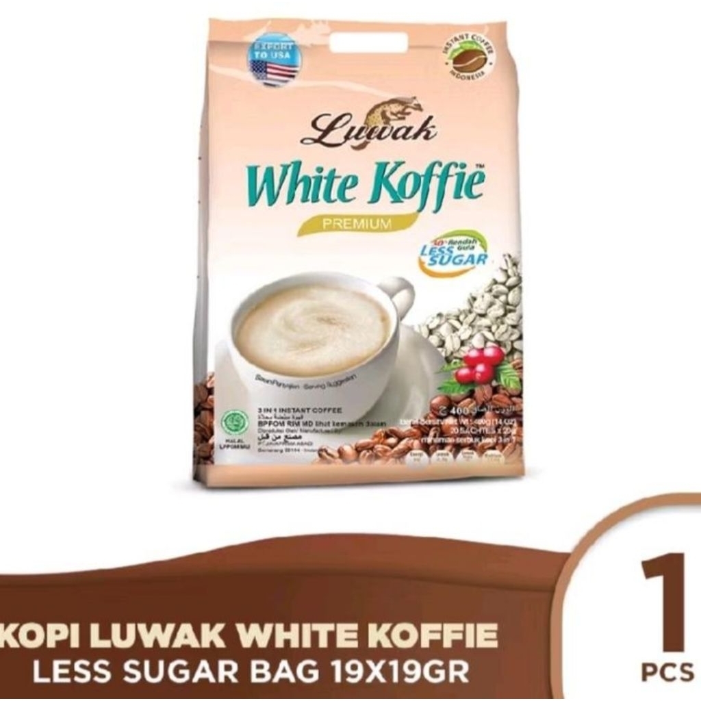 

Kopi Luwak White Koffie Less Sugar 19 x 19 gr
