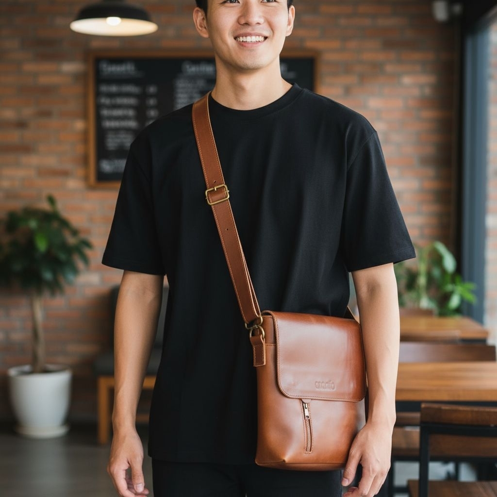 TAS SELEMPANG PRIA / COWOK / ASLI KULIT by ANANTIO