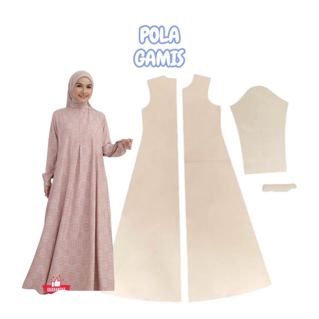 Pola Instan Gamis A Line Dewasa /Bukan Baju  Pakai Karton 150gsm