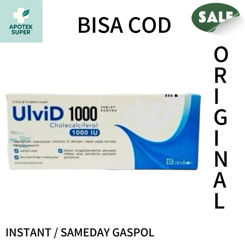 Ulvid 1000 IU Box Isi 30 Tablet Vitamin Suplemen
