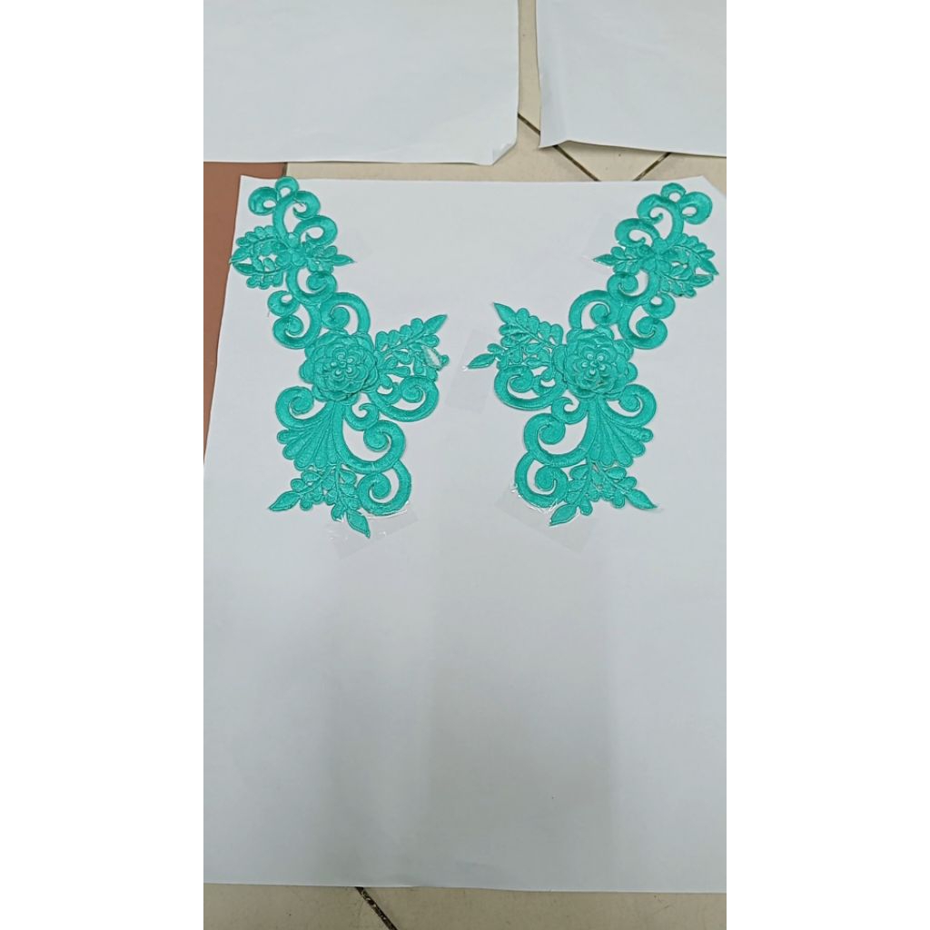 kerah kecil bordir/kerah baju kebaya bordir/kerah tempel bordir