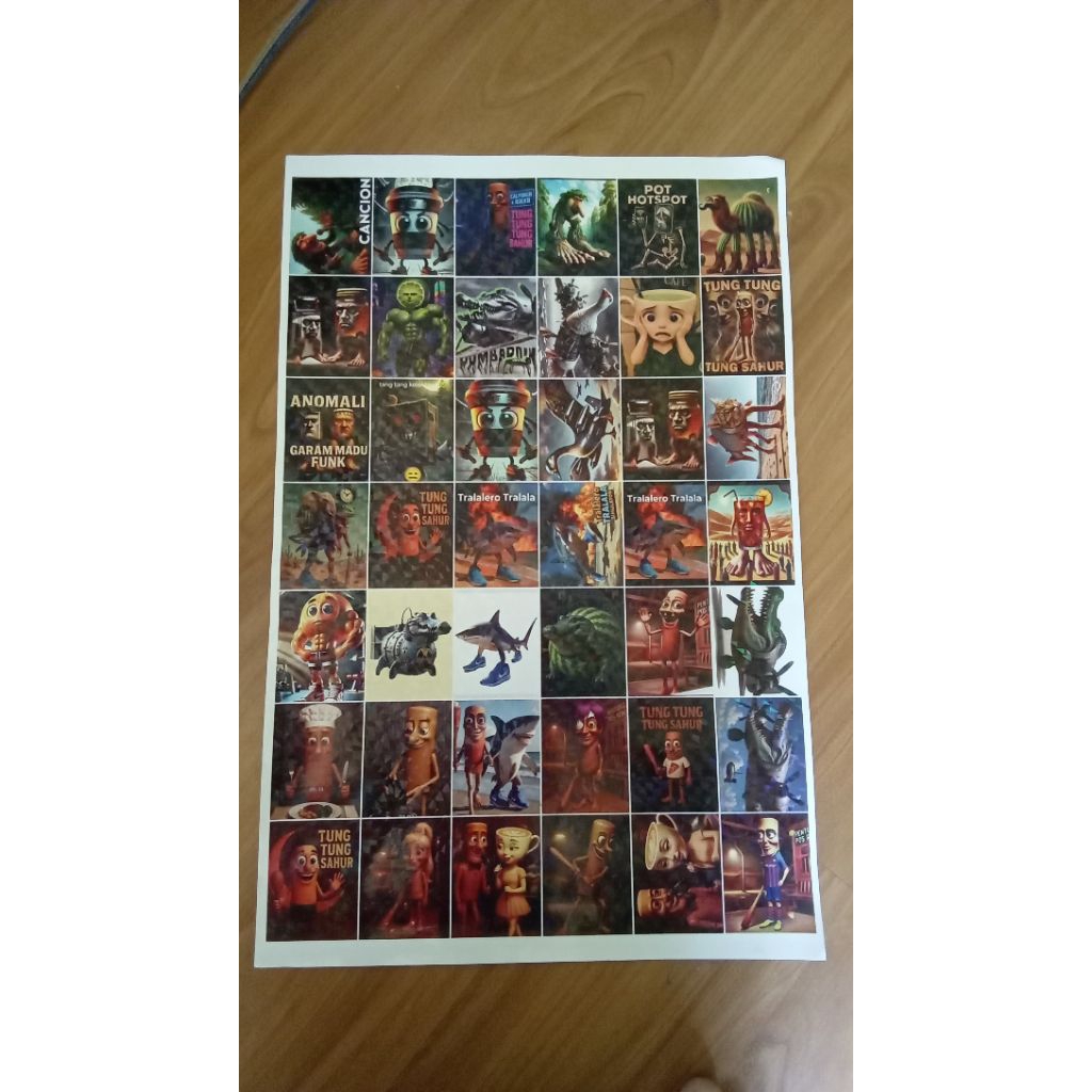 

42pcs / stiker anomali / stiker tung tung sahur / stiker permanen / sticker hologram / sticker viral