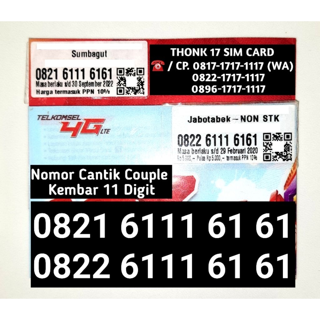 Nomor Cantik simPATI Pasangan Couple 6111 6161