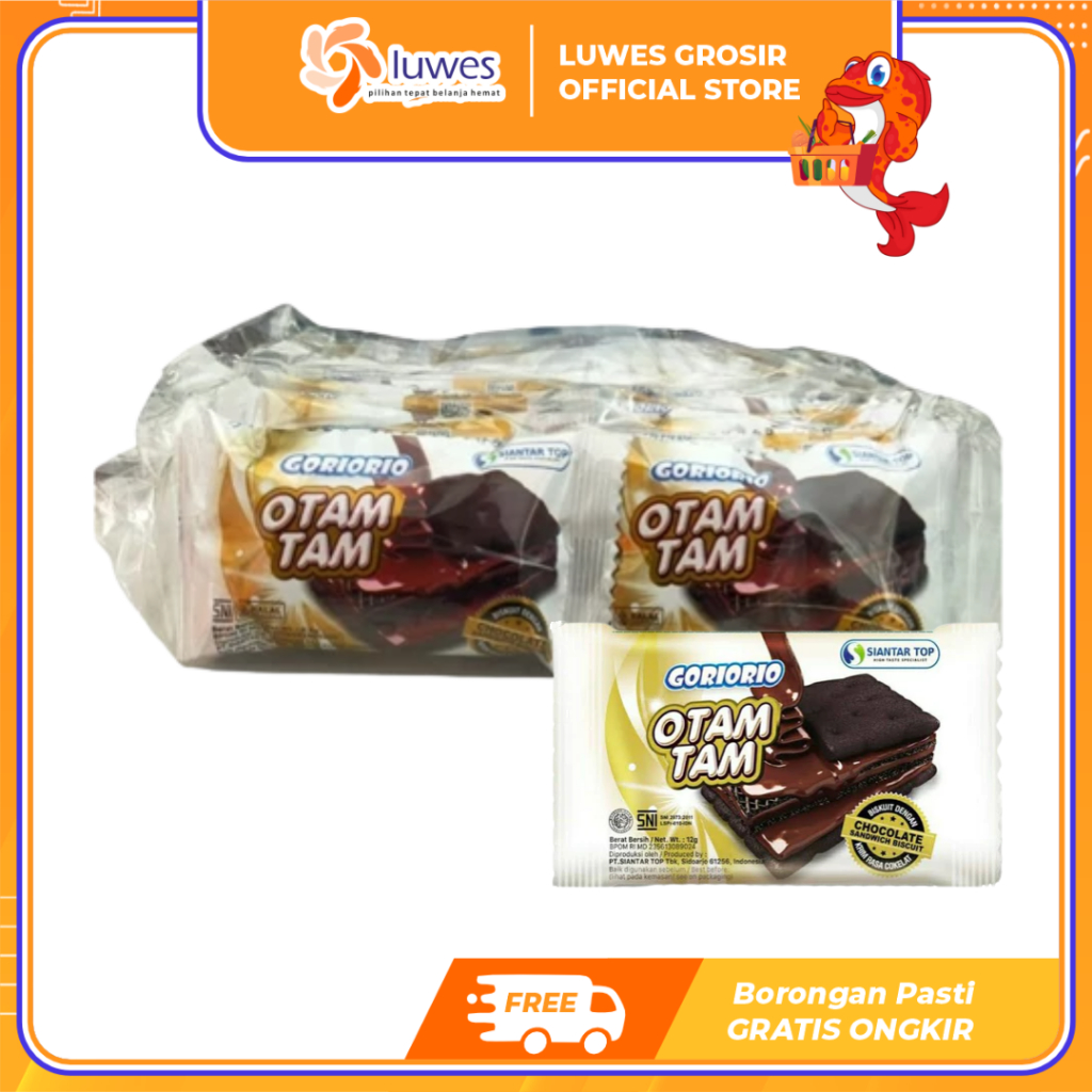 

[GROSIR] Gorio Rio Otam Tam Biscuit Coklat 1 Pack isi 10 Pcs Murah