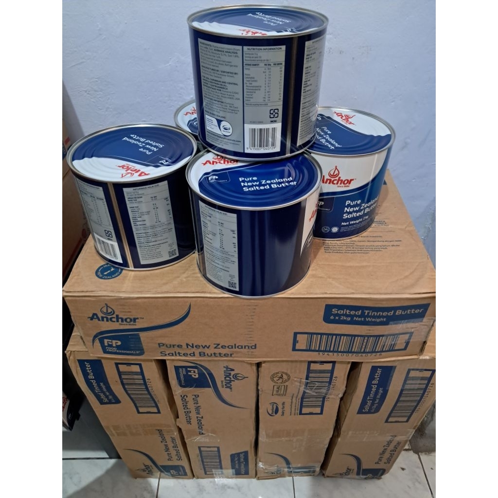 

anchor butter salted 2kg / mentega asin anchor kaleng 2kg / golden fern exp 6 2026