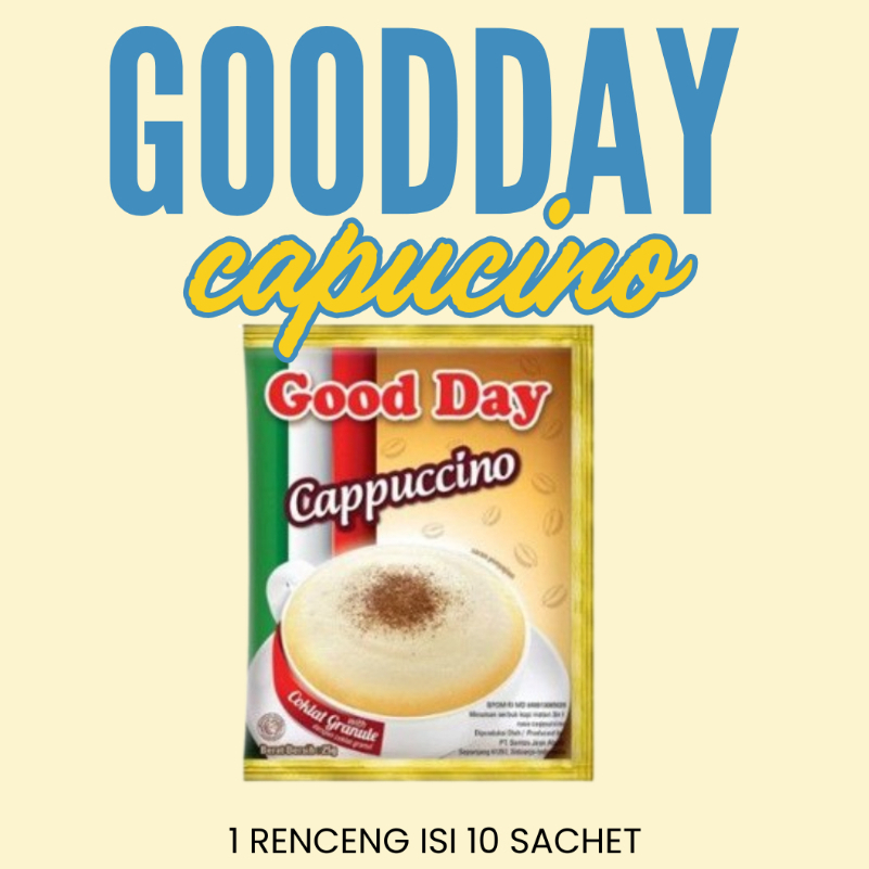 

Good Day Cappucino renceng isi 10 sachet @25gr GROSIR