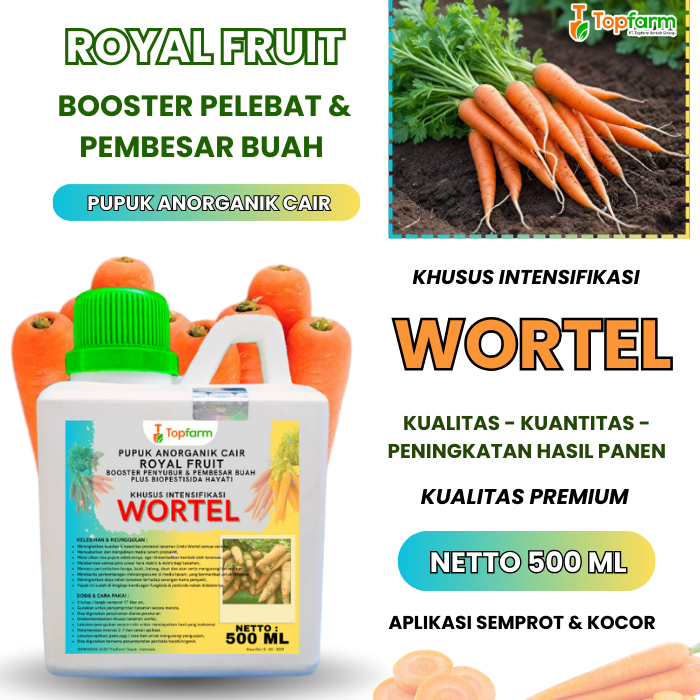 Pupuk Pembesar Wortel/ Pupuk Penyubur Wortel/ Pupuk Cair Pembesar Umbi Wortel/ Pupuk Pelebat Buah Wo