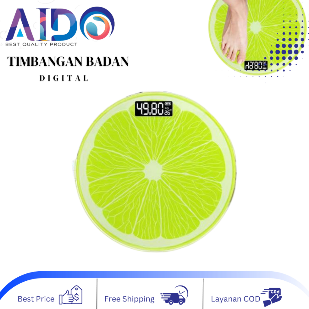 Timbangan Badan Digital / Timbangan Badan Bentuk Jeruk / Timbangan Badan Kapasitas 180 KG /115