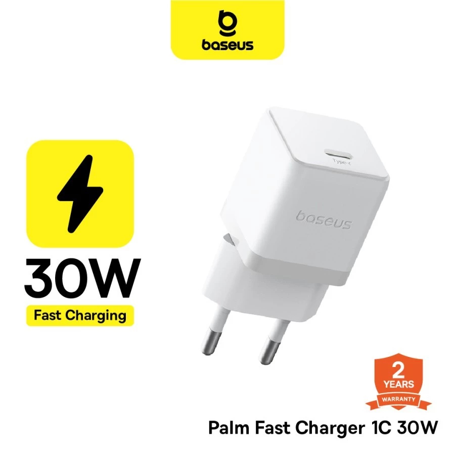 BASEUS PALM Mini Adapter Charger PD 30W BASEUS Kepala Charger Type C 30 Watt Fast Charging