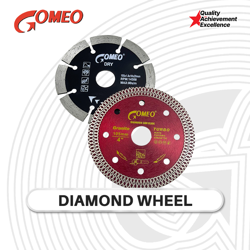 GOMEO Diamond Wheel Mata Pisau Potong Keramik Granit Kering Turbo