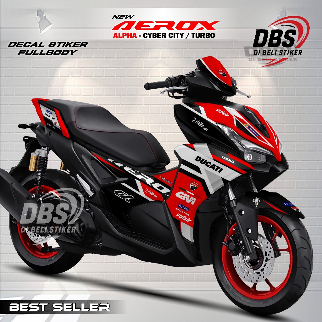 TERBARU Decal Stiker Fullbody New AEROX ALPHA CYBER CITY/TURBO Fullbody Motif DUCATI