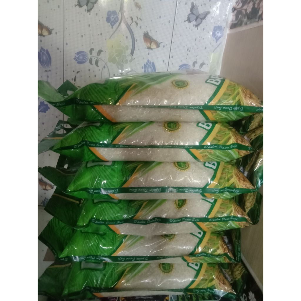 

beras kemasan daun suji pandan wangi