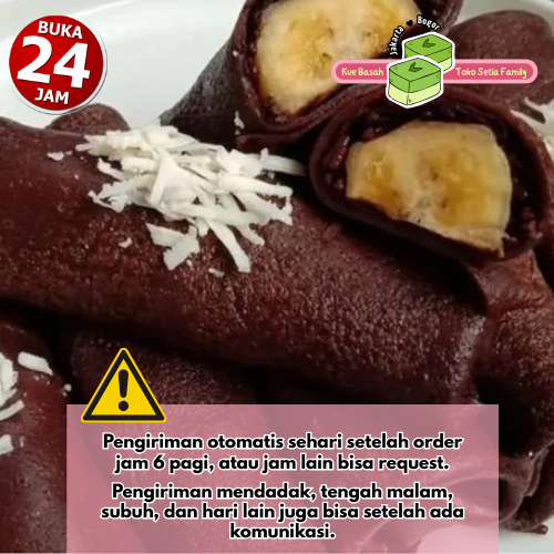 

Kue Subuh Kue Basah Pancake Gulung / Pancake Coklat Pisang / Dadar Gulung Pisang Keju
