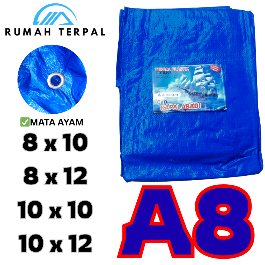 TERPAL KOREA A8 SHANGDAN CAP KAPAL TERPAL PLASTIK 8X10, 8X12, 10X10, 10X12 SUPER TEBAL KUAT, TERPAL 