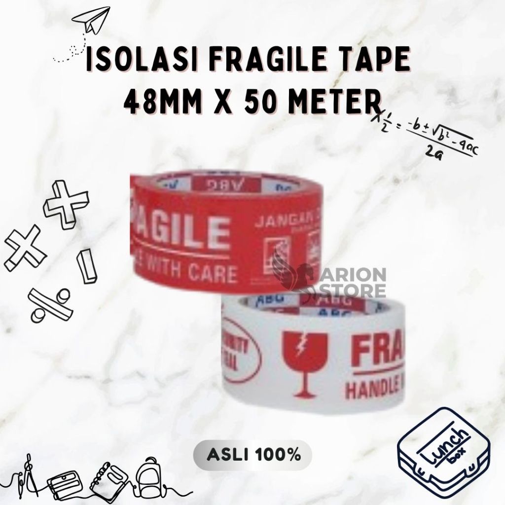 

[ARION STORE] ISOLASI ABG FRAGILE 48MM (2 INCH) X 50 METER / LAKBAN FRAGILE / ISOLASI FRAGILE [ROL]