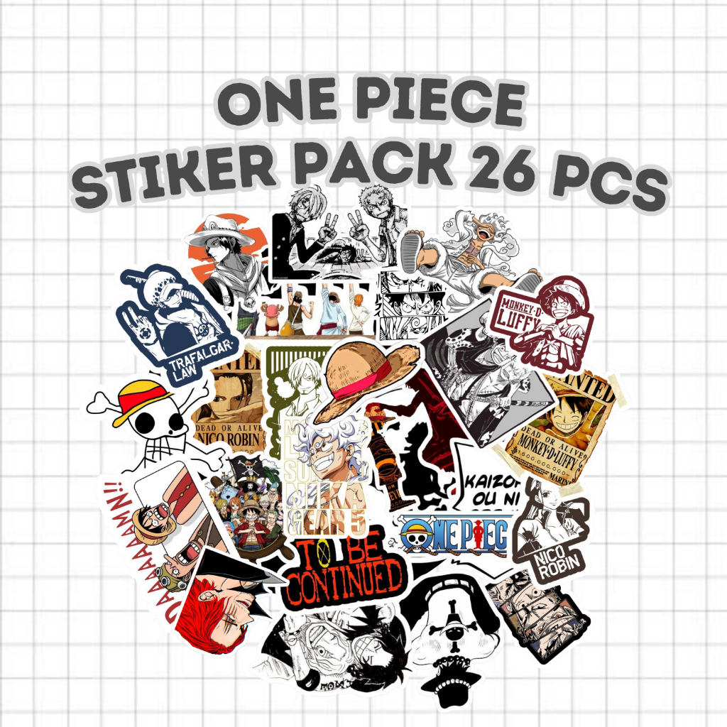 

Sticker ONE PIECE Rock isi 26 pcs Kisscut Waterproof Vynil Glosy By Hood Hovec