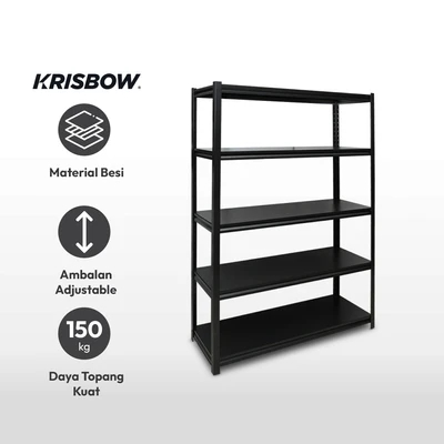 Krisbow Rak Besi 5 Tingkat - Hitam