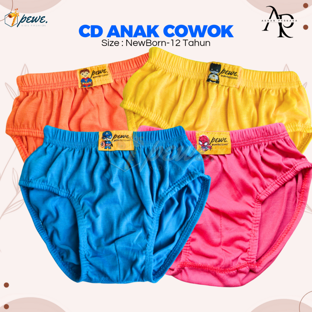 Celana dalam anak laki-laki -usia 3-10 tahun -dalaman anak cowok - usia 3 tahun, celana dalam lembut