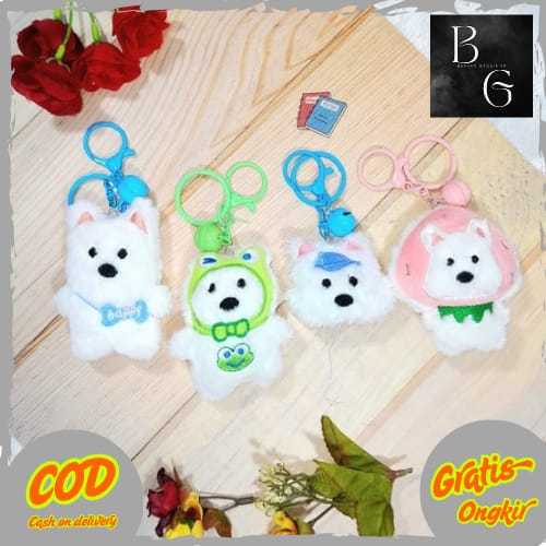 Gantungan Kunci Bag Charm Bernard Bear Custom Unik Lucu Ready 4 Variant Model / Gantungan Kunci Bone